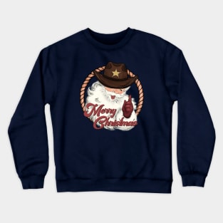 Funny Santa Western Cowboy Howdy Christmas Crewneck Sweatshirt